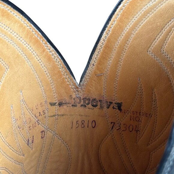 Vintage Chippewa Leather Embroidered Western Cowboy Black Boots Men's 11 D - Picture 3 of 14